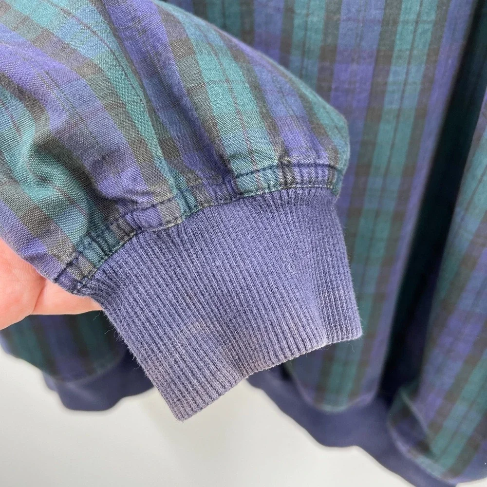 A.M.‎ Player vintage 90s plaid golf melrose v-neck ivy league blokecore blue L